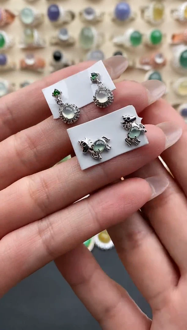 银S925镶嵌戒指翡翠缅甸天然A货翡翠33    9-1