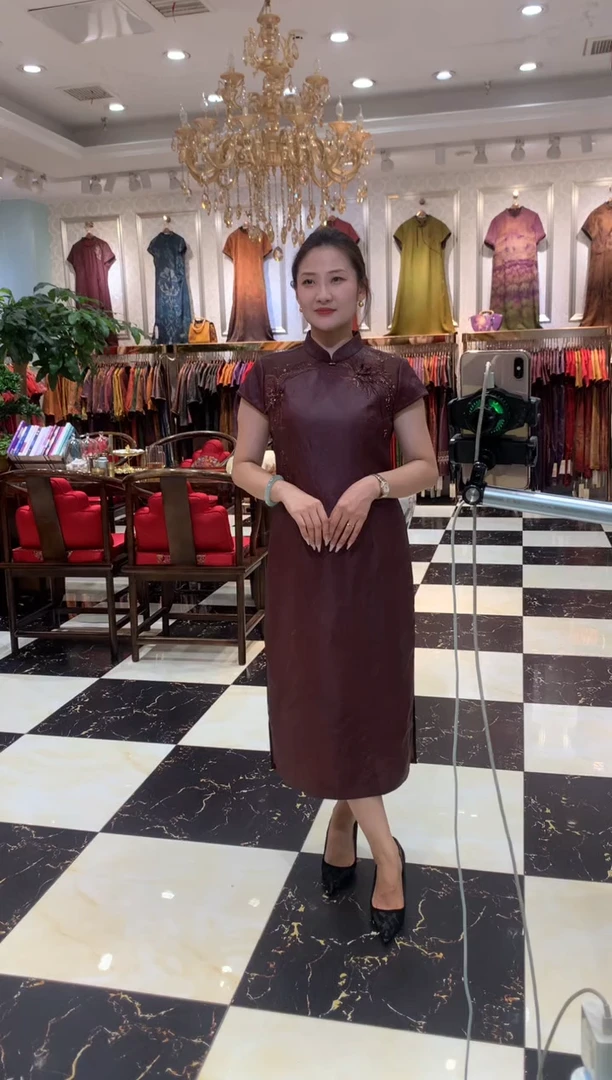 红云纱新中式改良旗袍裙（下单备注身高体重）