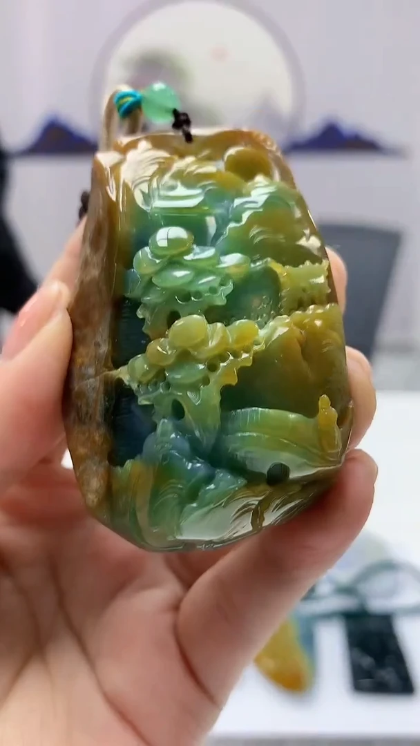 【闪购商品】定制翡翠未镶嵌4812ms-毛货山水129