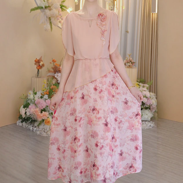 【蜜桃软糖】2025年春夏新款温柔优雅复古法式碎花连衣裙OHDRI03183