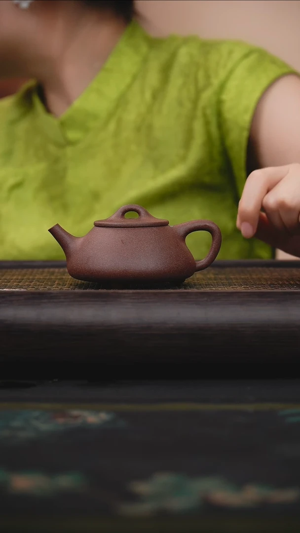 茶壶紫砂桃花泥 平盖石瓢