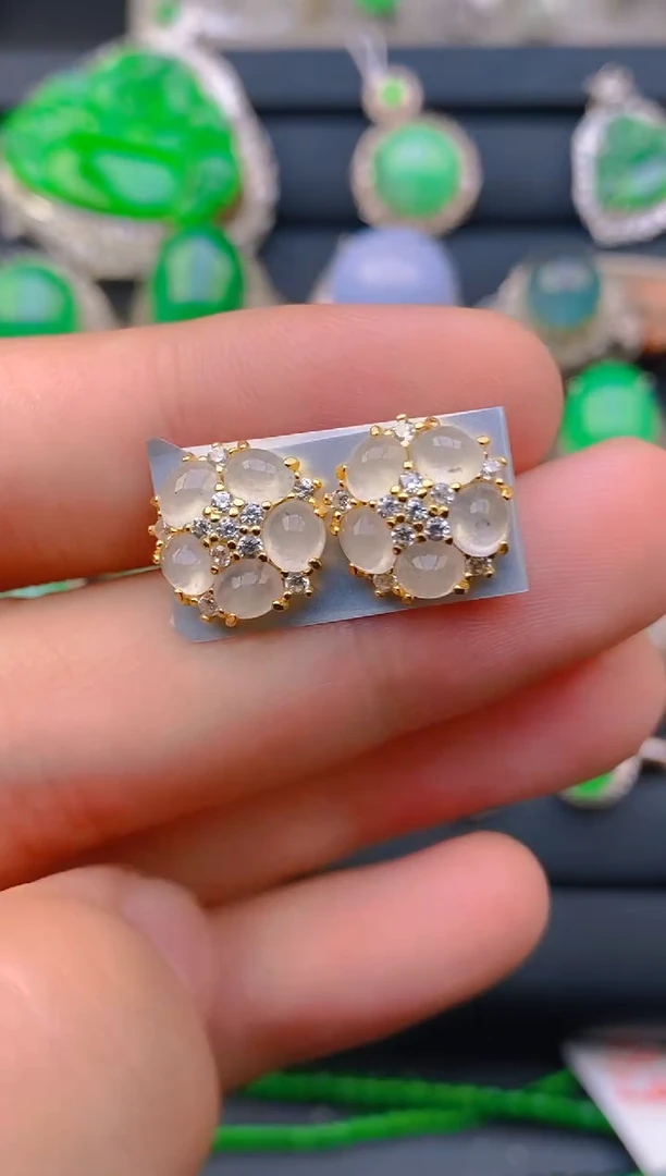 【闪购商品】翡翠戒指银S925镶嵌天然A货翡翠1