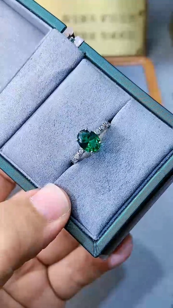 【闪购商品】透辉石戒指银S925镶嵌354