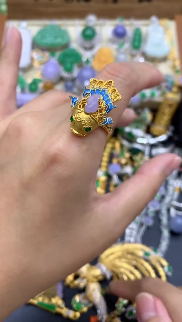 翡翠戒指18K金镶嵌569-中国好珍宝
