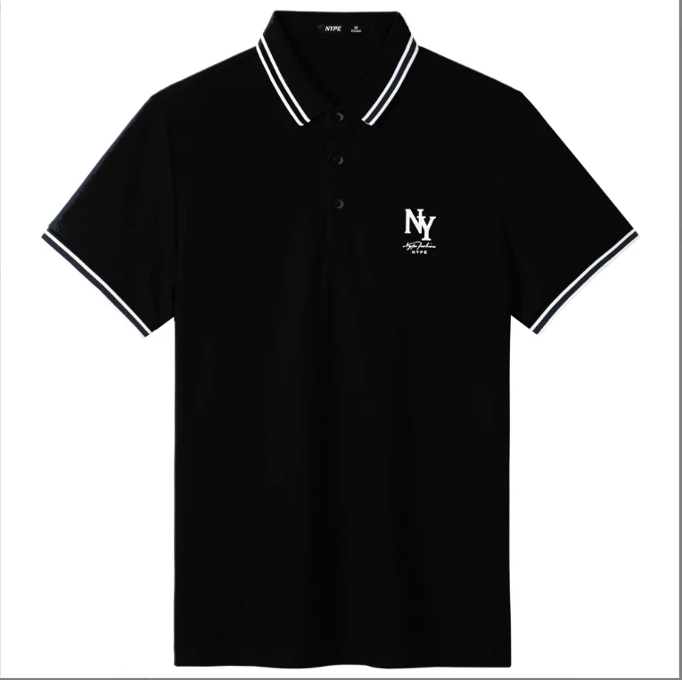 短袖纯色Polo衫冰薄荷凉感POLO衫黑色夏季