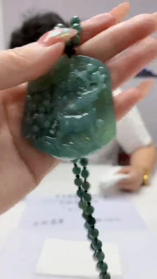 【闪购商品】定制翡翠未镶嵌4688DD-毛货挂件赠珠链196