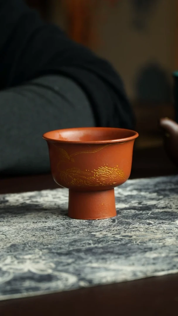 茶杯紫砂68号 朱泥手刻特惠系列 宜兴紫砂原矿作品