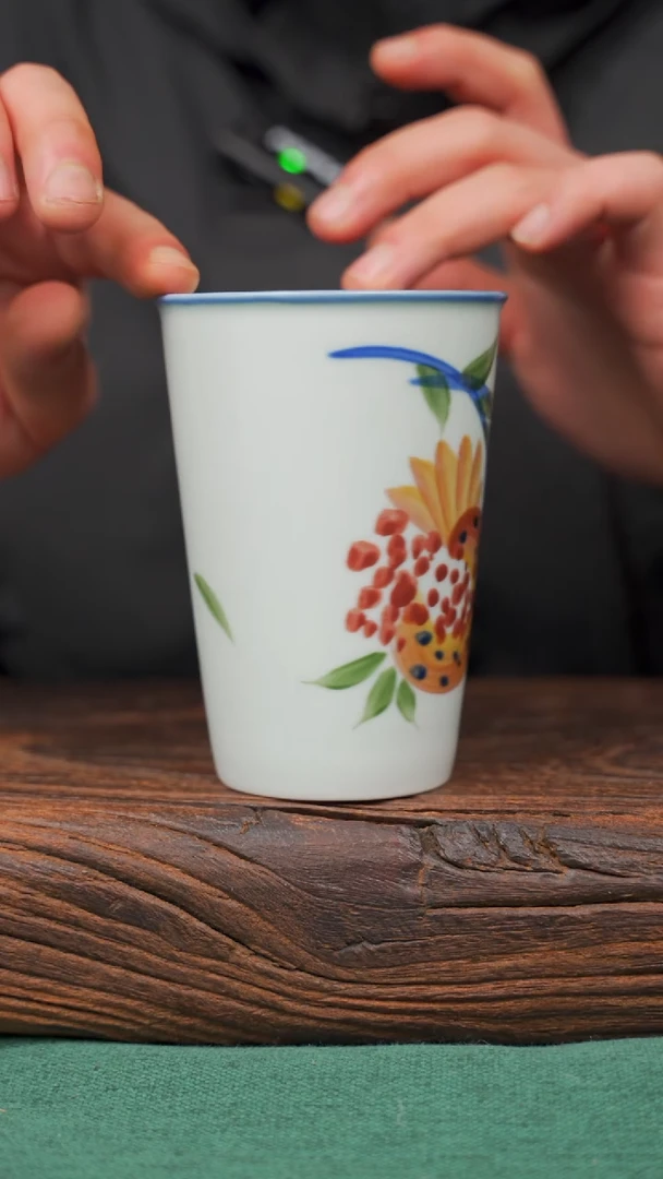 【闪购商品】瓷片107寻一缕瓷香杯釉下手工手绘瓷器