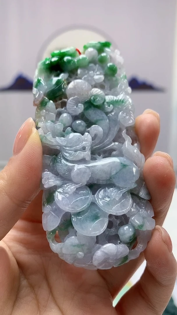 【闪购商品】定制翡翠未镶嵌4812ms-毛货166麒麟