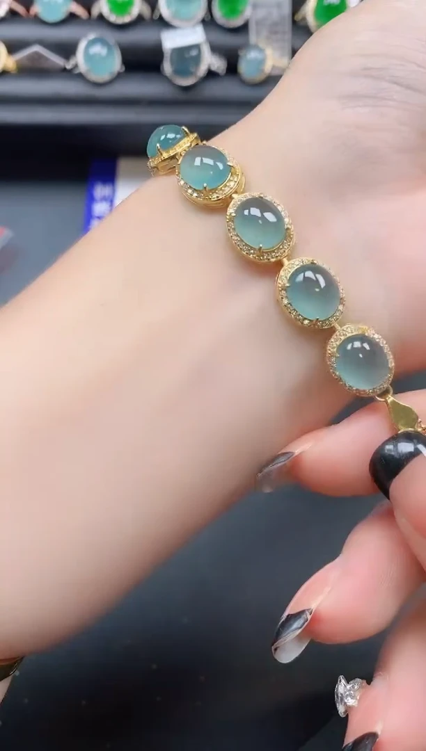 翡翠戒指银S925镶嵌1111