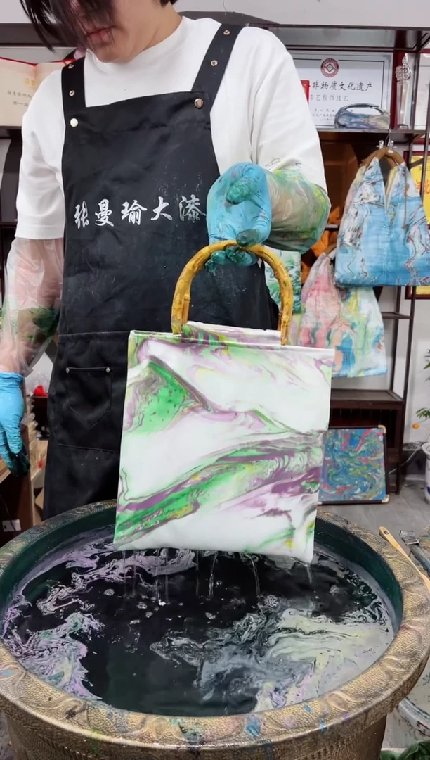 127非遗大漆漂漆竹节包包