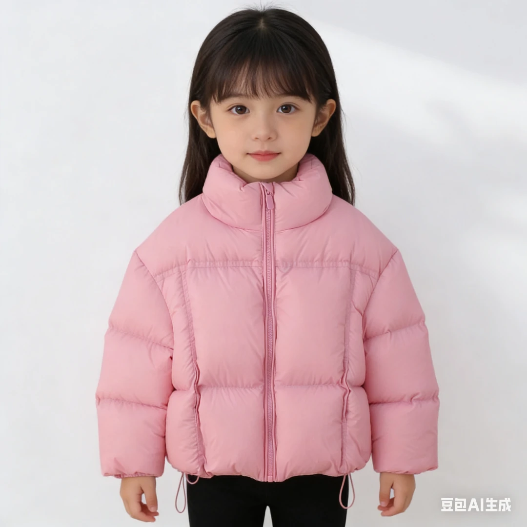 儿童90鹅绒亲子短款面包服保暖加厚极寒洋气显白羽绒服外套