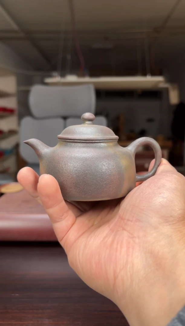 茶壶紫砂柴烧红降坡怀影150毫升