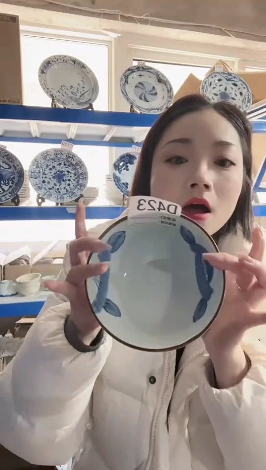 【闪购商品】瓷片日本进口瓷15CM碗一只D423
