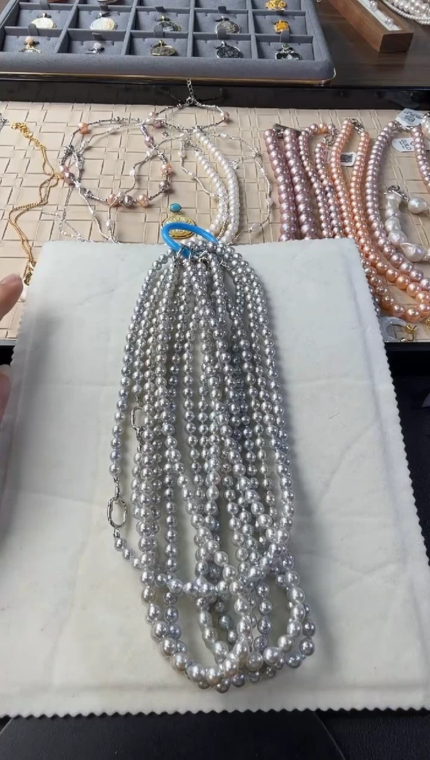 银S925镶嵌海水珍珠项链H0720-77-303多样性一件