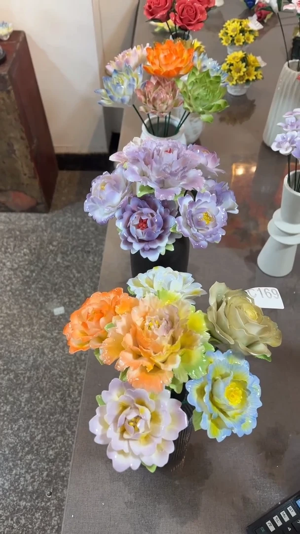 【闪购商品】陶瓷陶瓷花-C169-两盆13枝