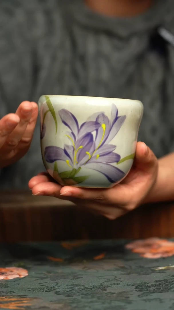 杯釉下彩手工手绘同款陶器