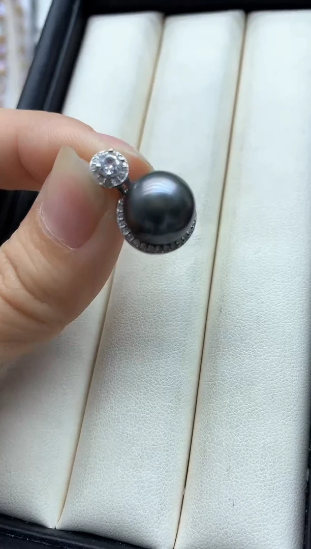 银S925镶嵌海水珍珠吊坠(不含链)吊坠