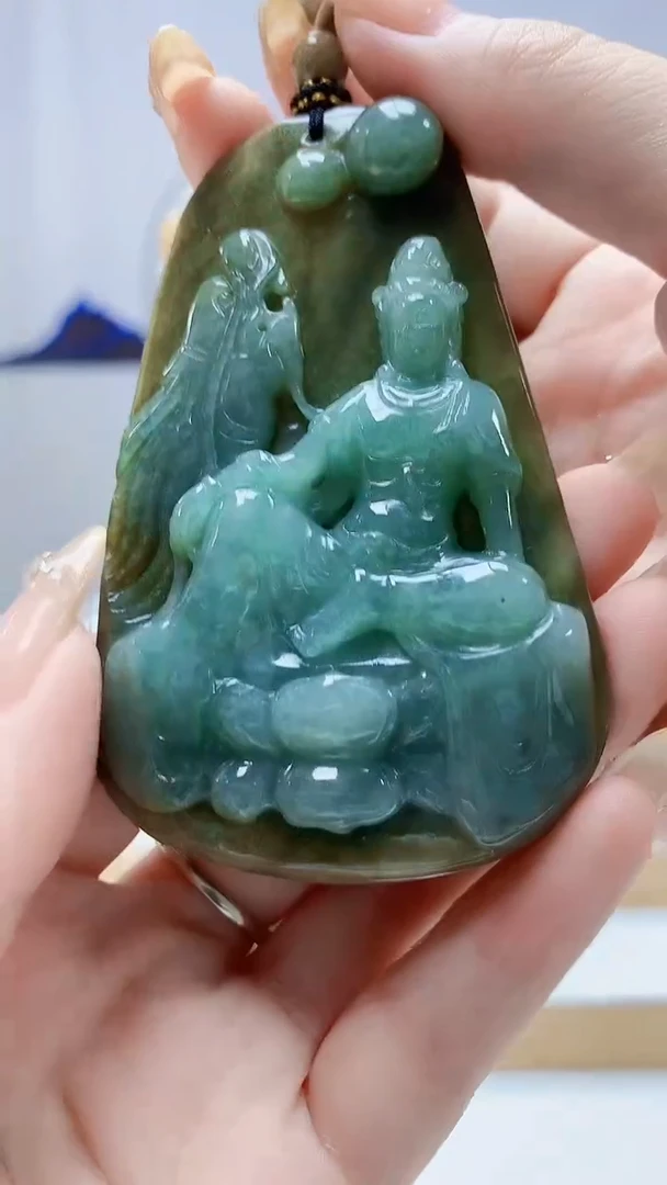 未镶嵌定制翡翠4917DD-毛货挂件11观音