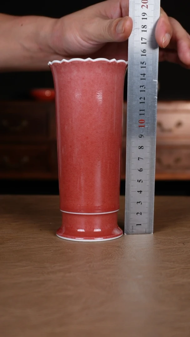 瓶景德镇纯手工陶瓷豇豆红