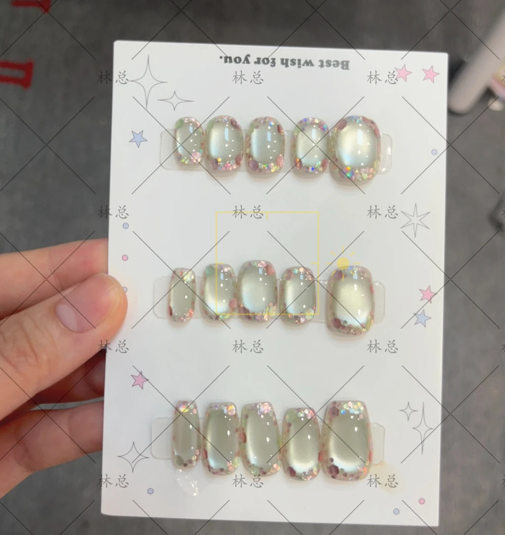 （现货）绿宝石  设计师定制纯手工穿戴甲-可重复使用