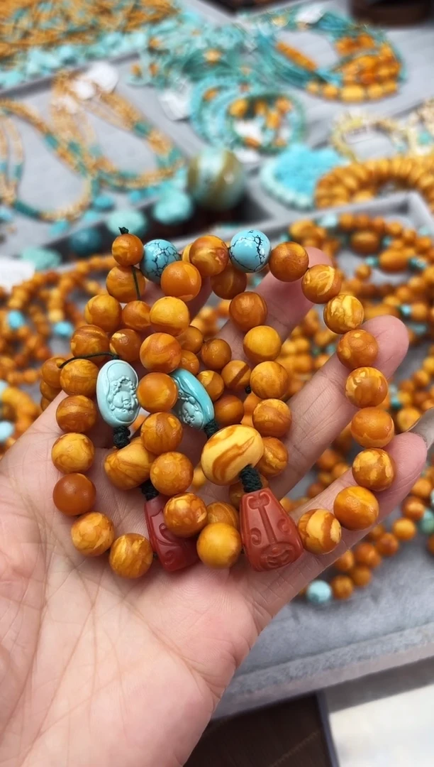 【闪购商品】琥珀裸石未镶嵌花蜡手持多样性发其一