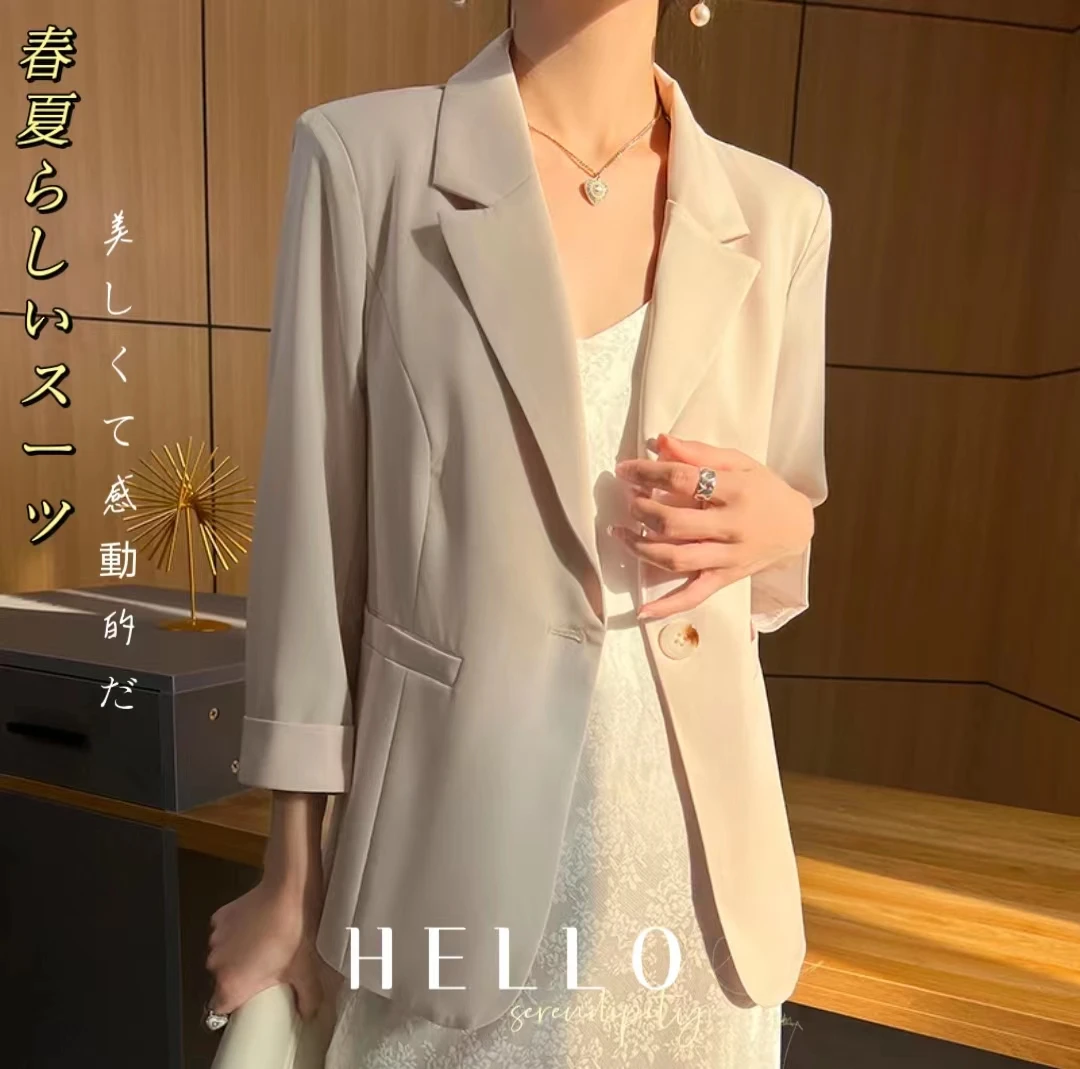 【外贸原单】2025夏秋新款日韩休闲版小西装 薄款显瘦