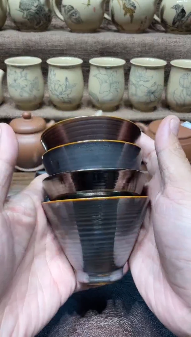 丹窑太空灰主人杯4只 76/77/78/79号 100cc