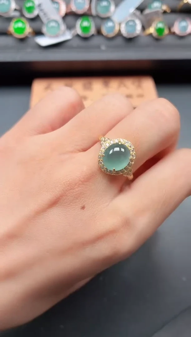 银S925镶嵌戒指翡翠11