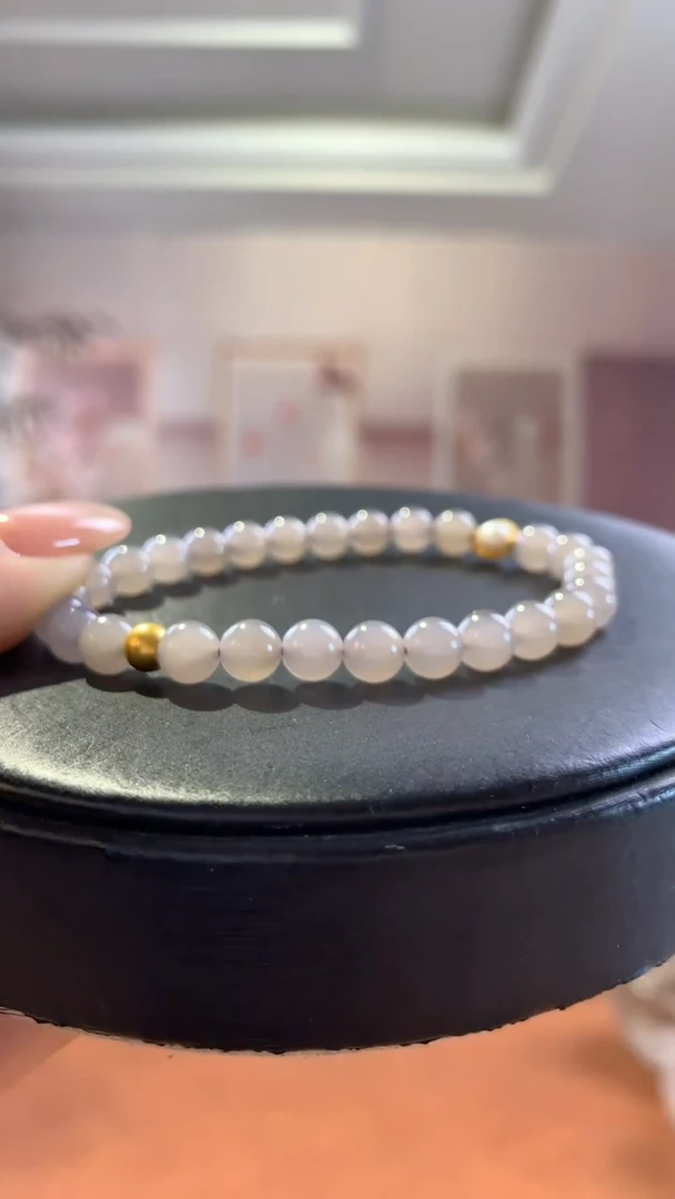 【闪购商品】和田玉珠串未镶嵌烟紫单圈