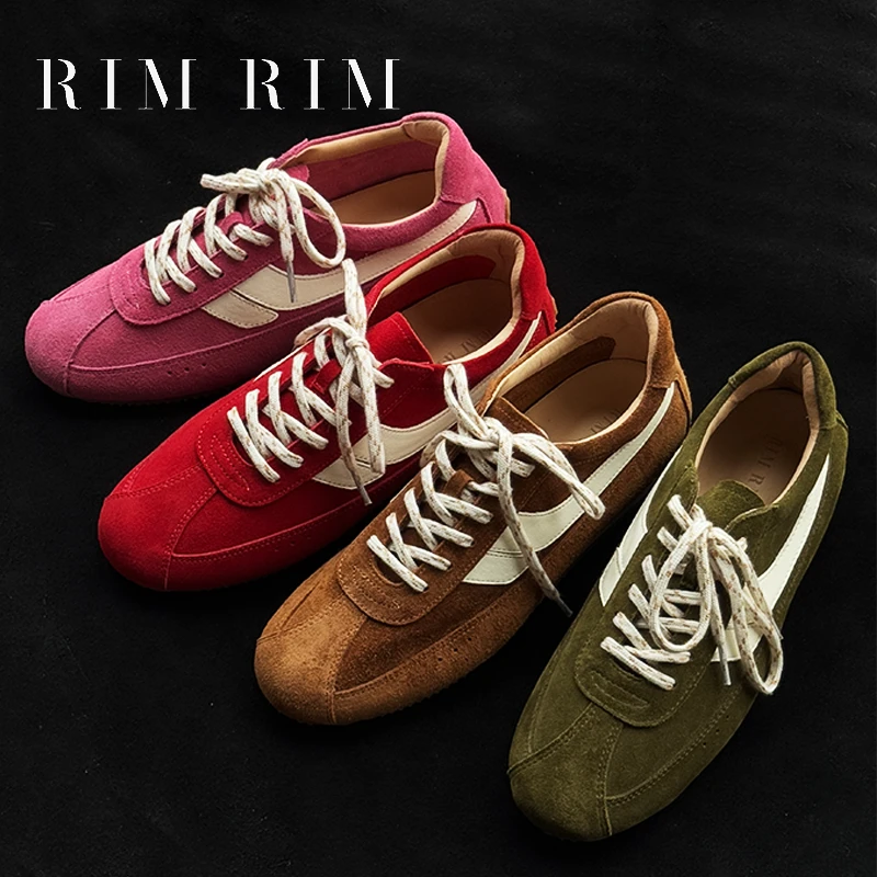 RIM RIM【松弛系列】复古撞色运动薄底德训鞋休闲塑形马皮鞋