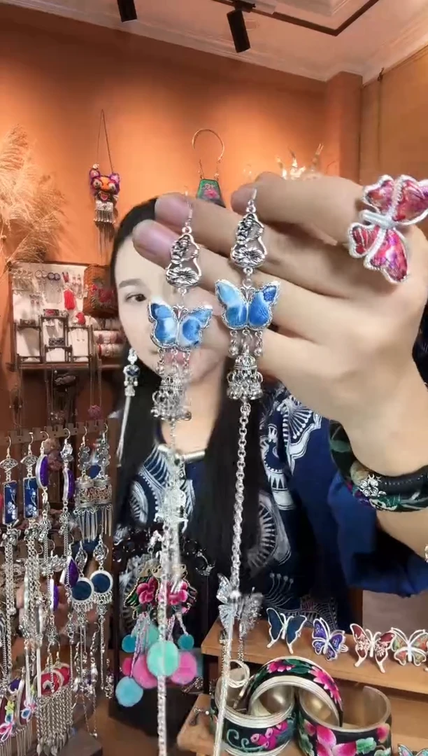 刺绣纯手工民族风耳环