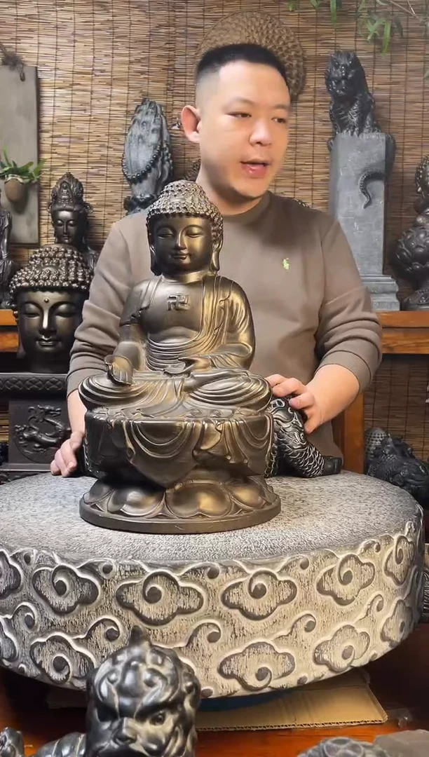 石材40大日如来天然青石雕刻