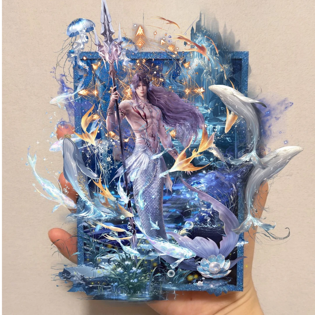 恋与深空祁煜大海神AR视频特效收藏卡