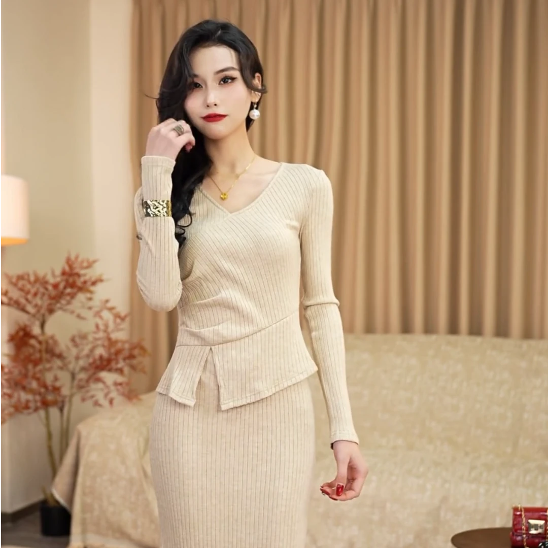 【安安】法式小香风连衣裙秋冬收腰高级感连衣裙8126