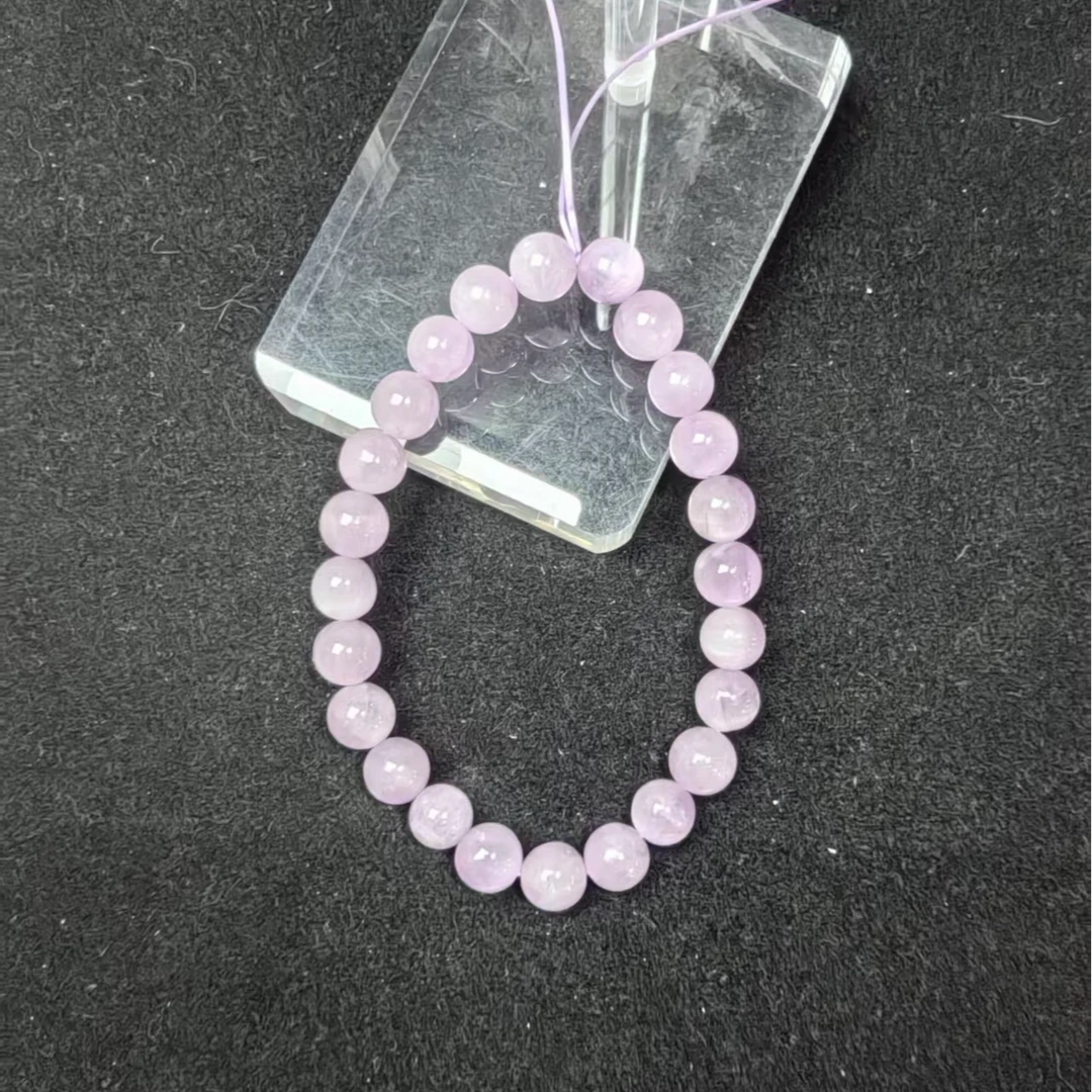 冰底紫锂辉圆珠7mm手串  KT24120644