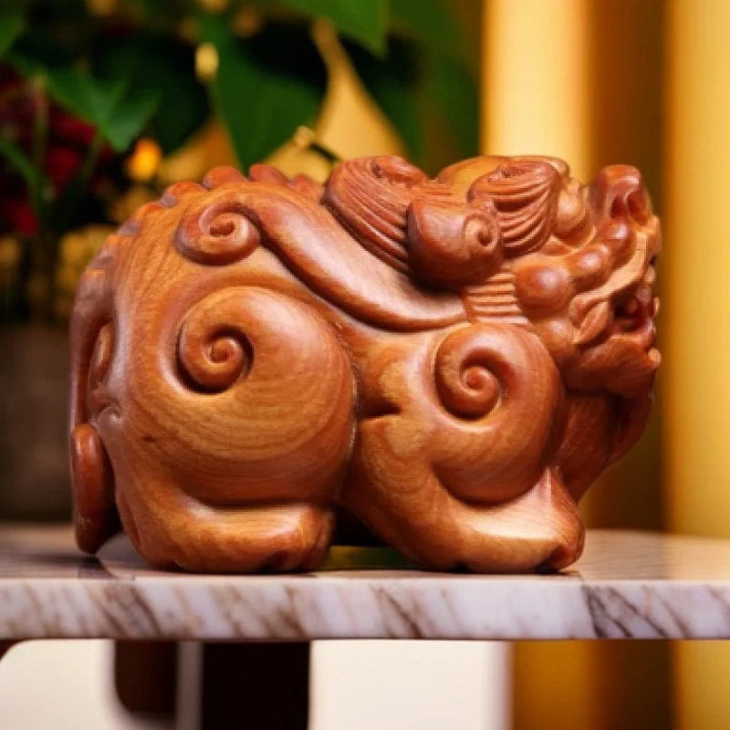 崖柏陈化料木雕祥云小手把小摆件