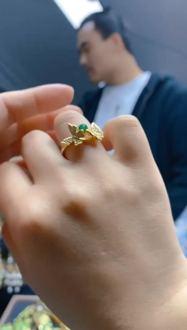 【闪购商品】翡翠耳饰合金068翡翠戒指