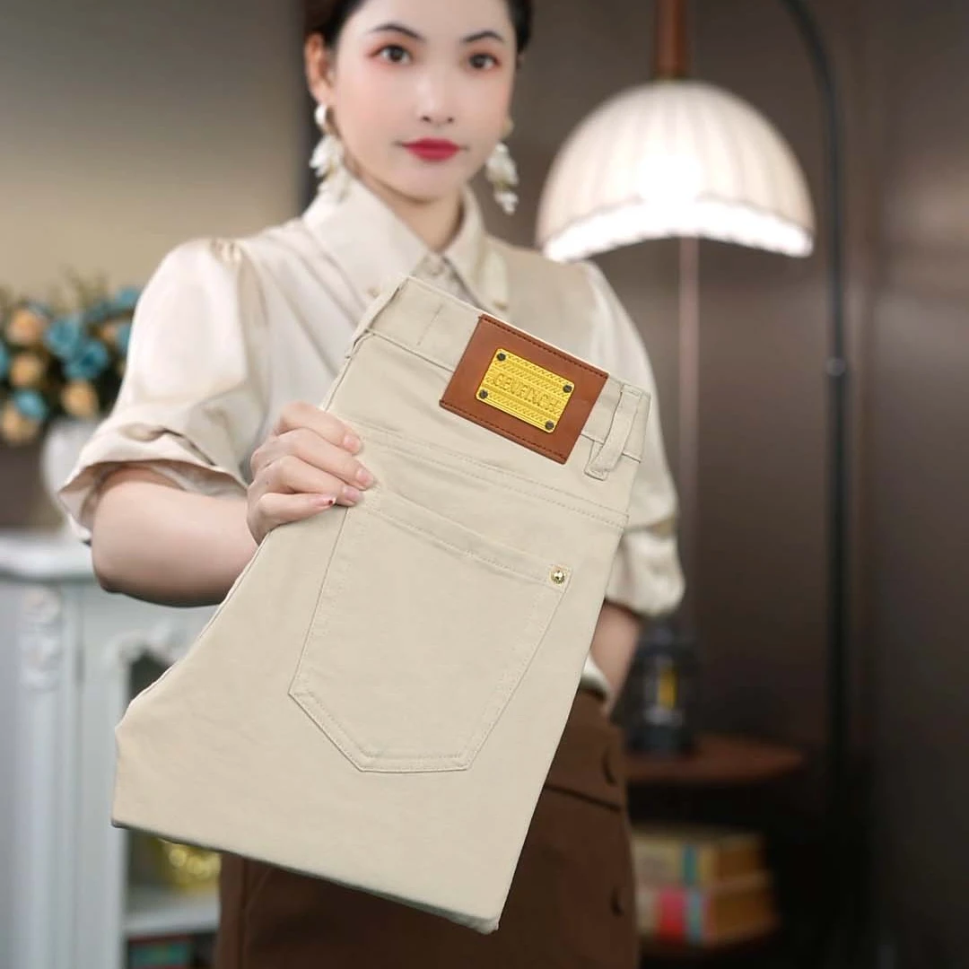 2025新款米其色牛仔裤男款直筒修身春夏季潮流百搭弹力男士休闲裤