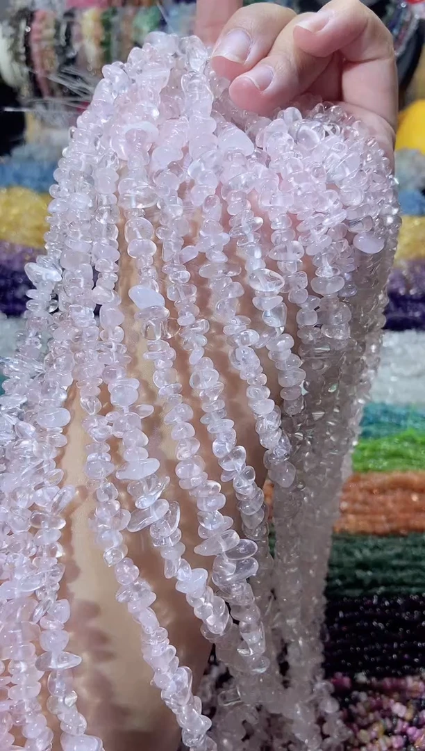 未镶嵌珠宝半成品水晶粉水晶