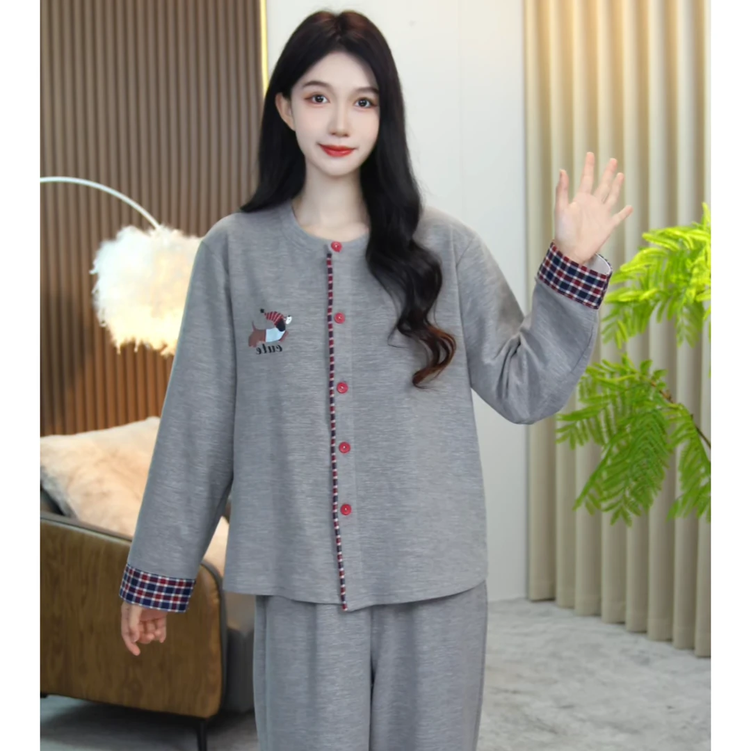 琪琪家【向暖而生】舒适睡衣女士套装可外穿睡衣家居服AQQ