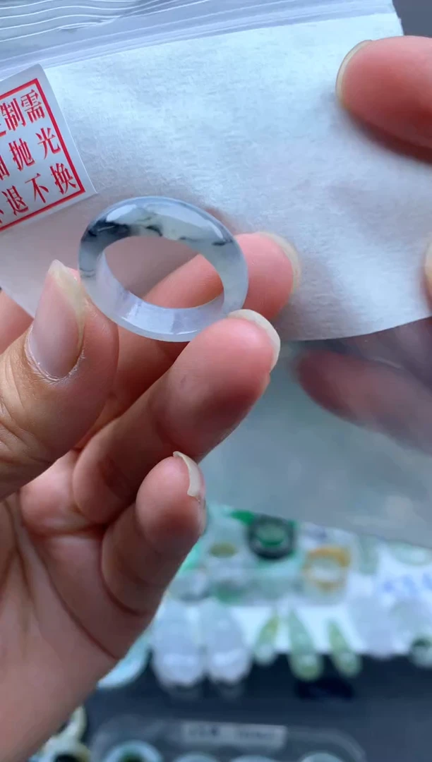 定制翡翠未镶嵌毛货需精细抛光戒圈15#