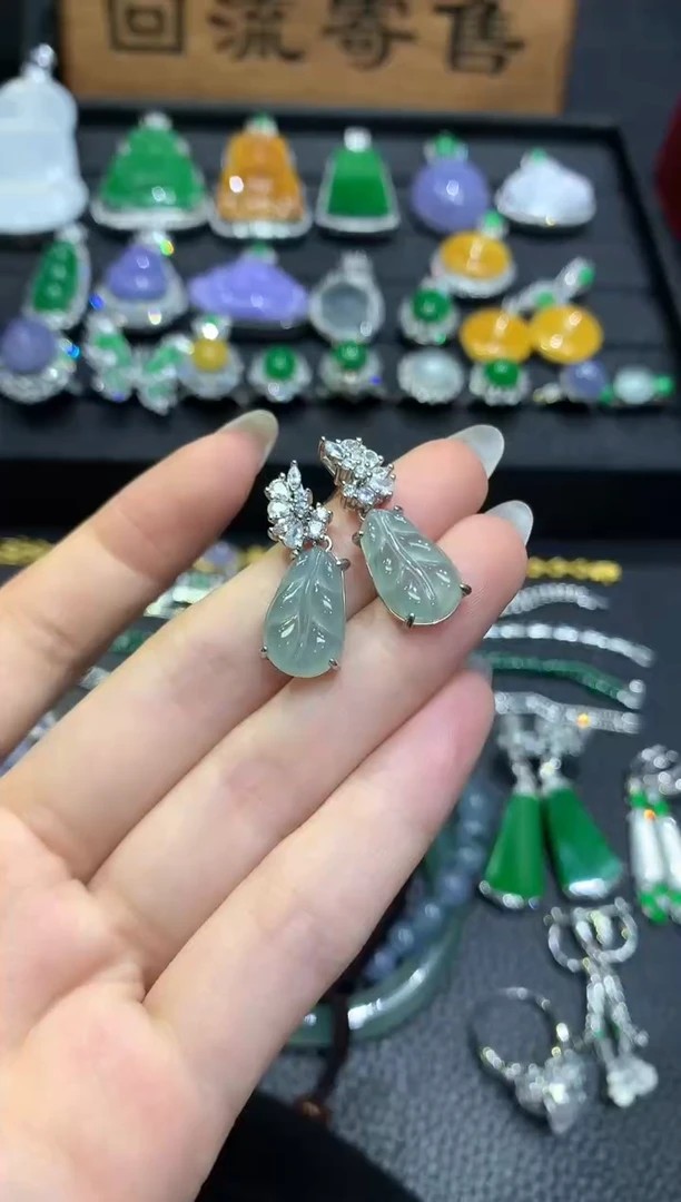 未镶嵌翡翠耳饰3多样性随机发货1件