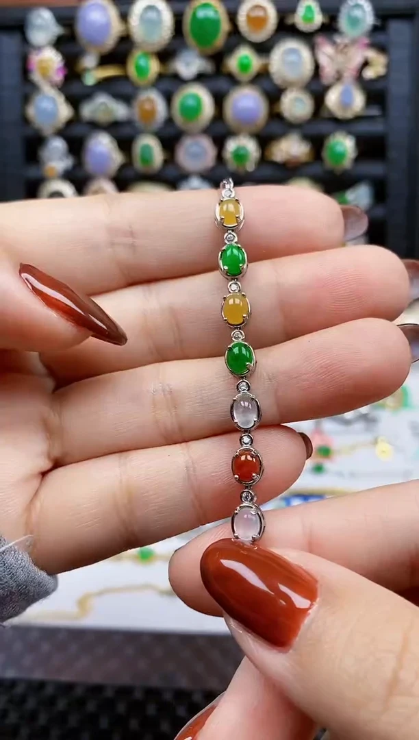 银S925镶嵌戒指翡翠89