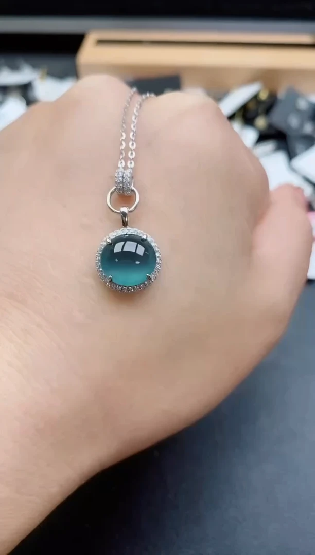 套链银S925镶嵌翡翠1