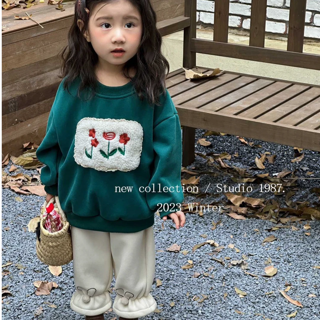 18209高端专享秋冬季加绒绣花卫衣绿色