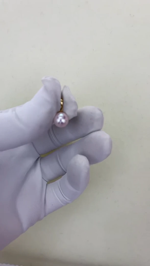 【闪购商品】海水珍珠颈饰18K金镶嵌瓜子扣8-8.5（不含链