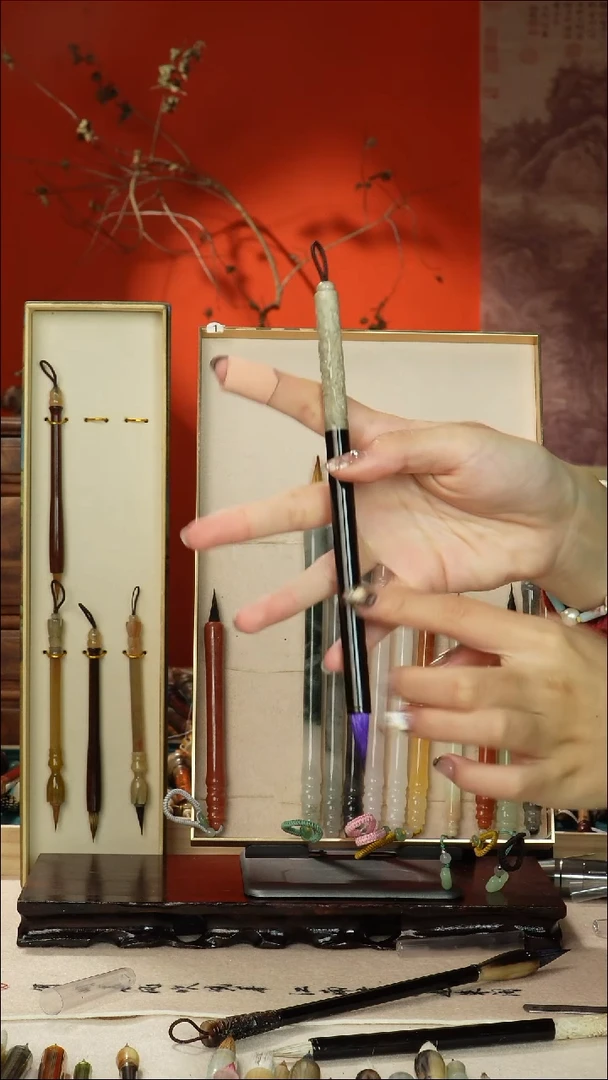 301号闪孤品高货毛笔链接 清水试笔 蘸墨不退