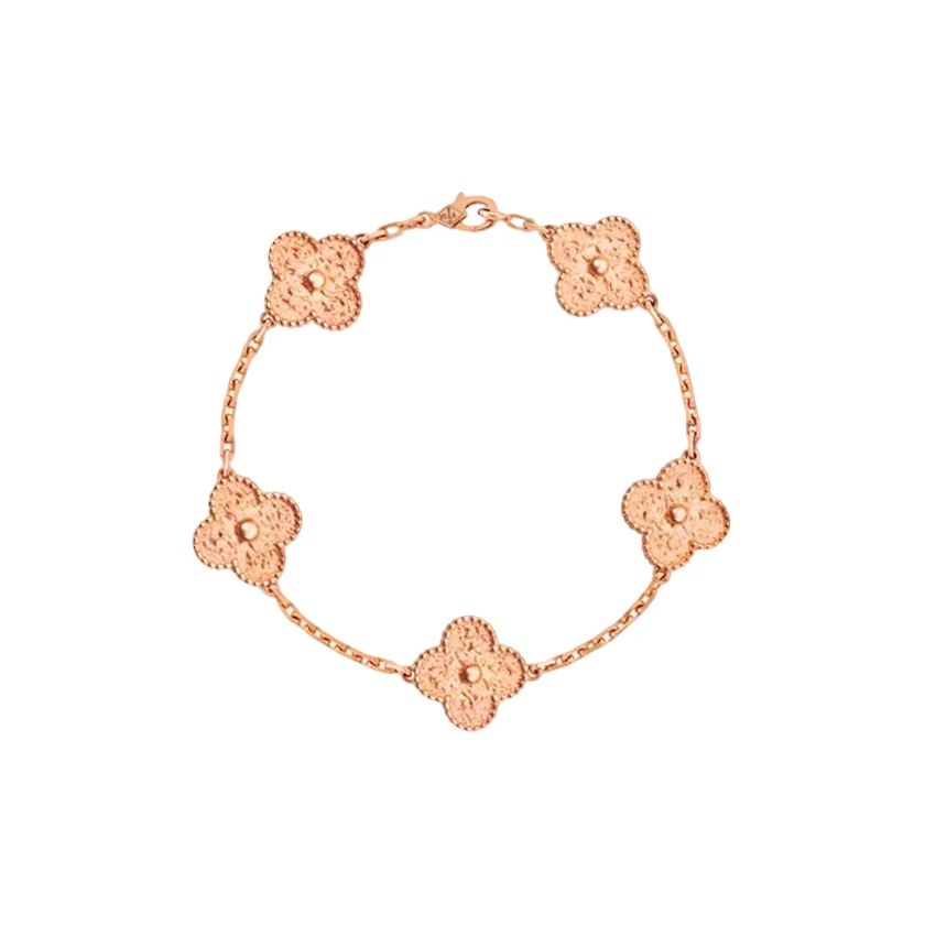 99新 梵克雅宝 梵克雅宝18k五花手链熔岩五花/小票证书