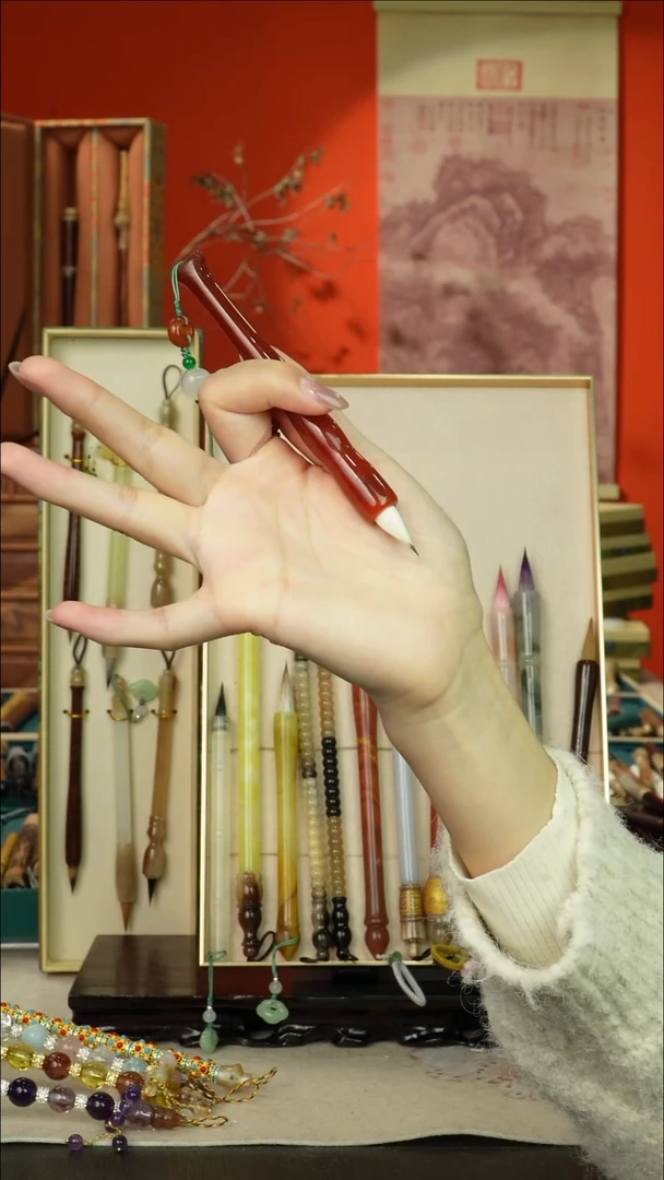 23号闪孤品高货毛笔链接 清水试笔 蘸墨不退